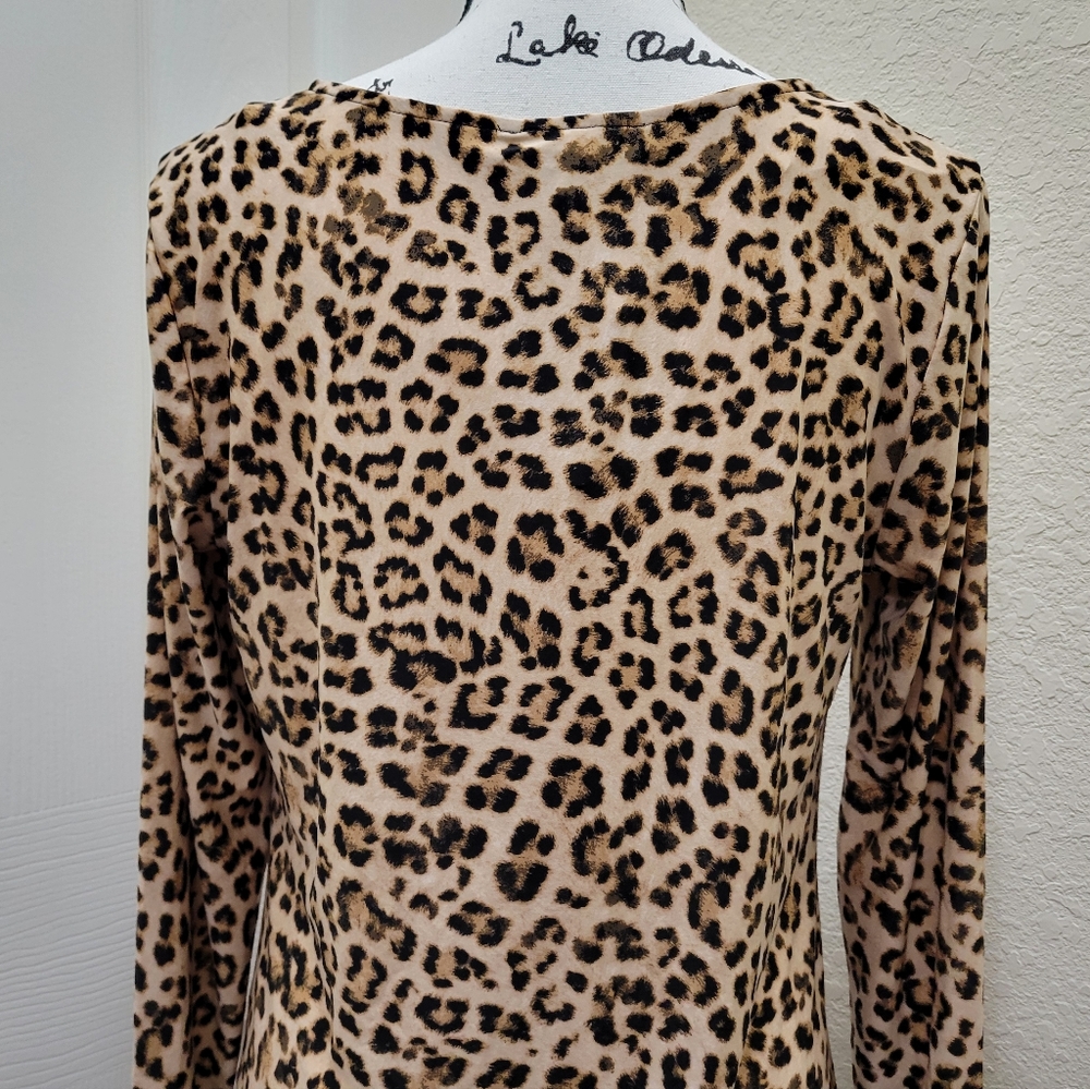 NWT•I.N.C. International Concepts Womens Cheetah Print Ruched-Front Top•Small•🐆 - Picture 6 of 10